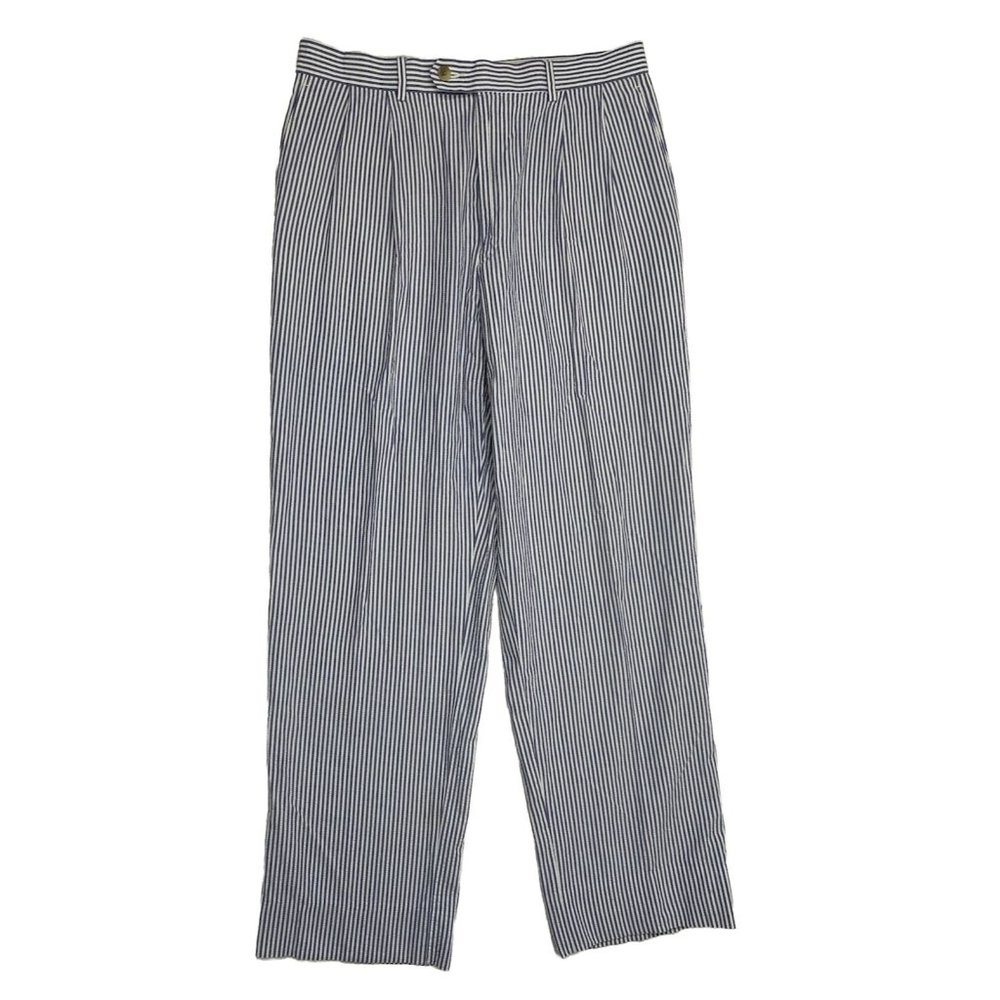 Lauren Ralph Lauren Seer Suckered Pleated Chino Pants Preppy